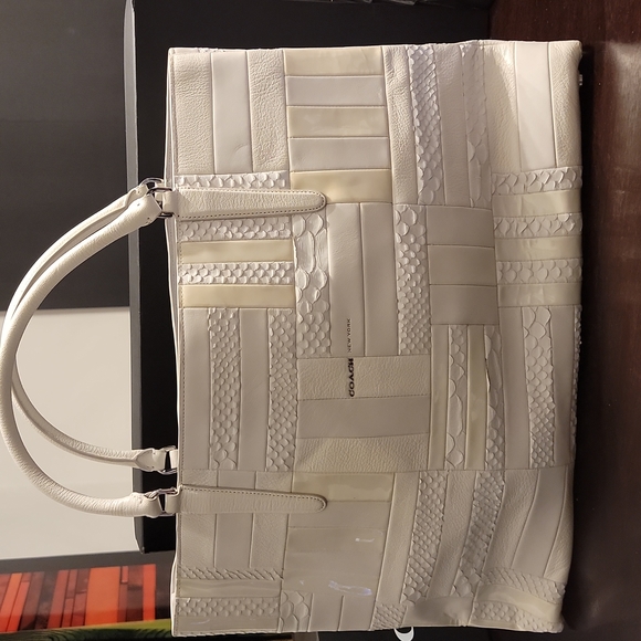 Coach Handbags - Authentic Coach, The Large EW Town Tote w/Goat skin